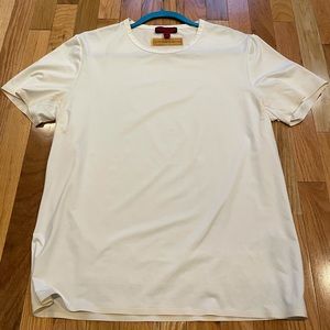 Burberry White Crew Neck Striped Jersey Tee